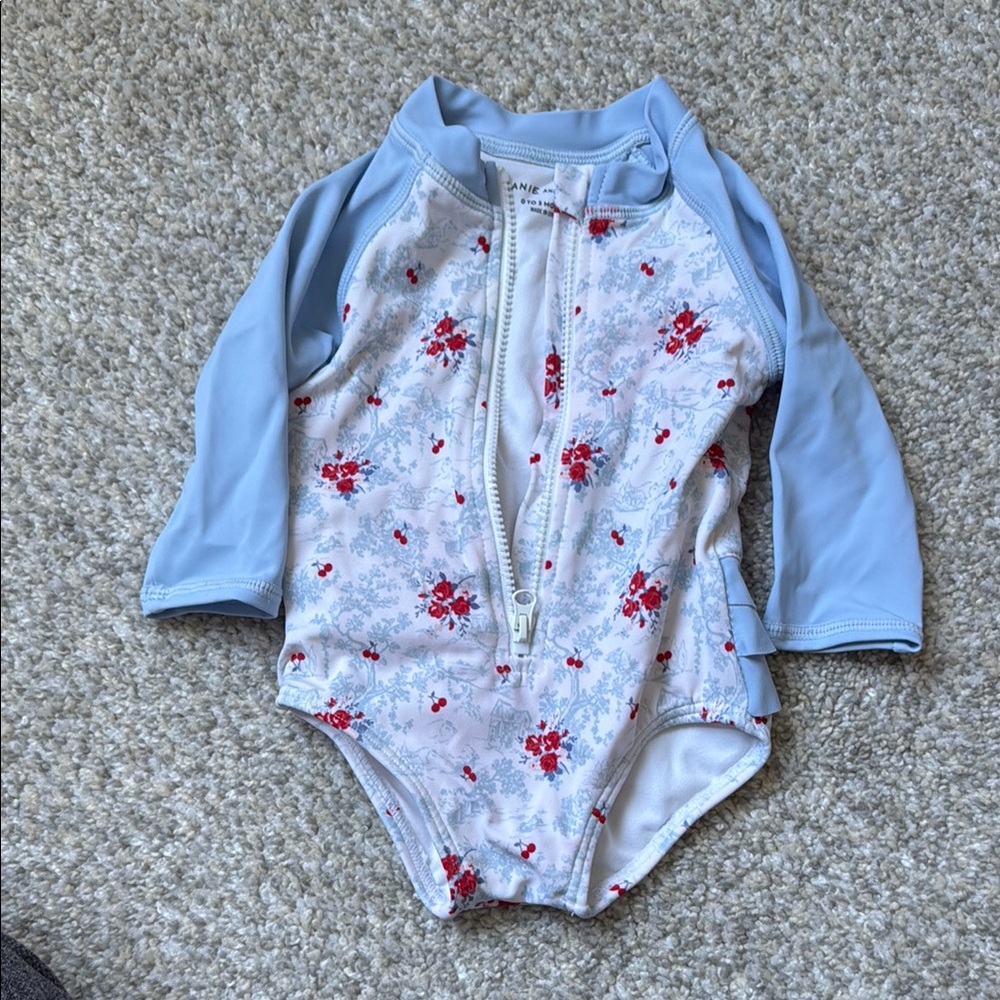 Floral Blue Kids One Piece